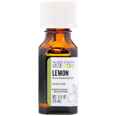 Aura Cacia Pure Essential Oil, Lemon, .5 fl oz (15 ml)