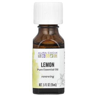 Aura Cacia, Pure Essential Oil, Lemon, 0.5 fl oz (15 ml)