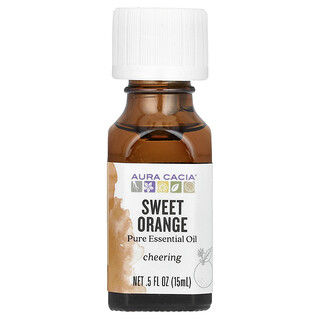 Aura Cacia, 全精油，甜橙，0.5 液量盎司（15 毫升）