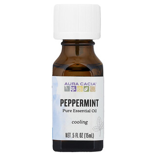 Aura Cacia, Pure Essential Oil, Peppermint, 0.5 fl oz (15 ml)