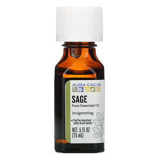 Aura Cacia, Aceite esencial puro, Salvia, 15 ml (0,5 oz. líq.)