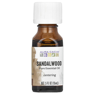 Aura Cacia, Καθαρό αιθέριο έλαιο, σανταλόξυλο, 15 ml