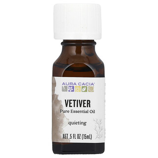 Aura Cacia, Ren eterisk olja, vetiver, 15 ml