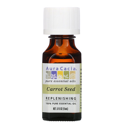 Aura Cacia 100% чистое эфирное масло, семена моркови, 15 мл (0,5 жидк. унции)