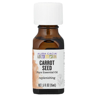 Aura Cacia, 全精油，胡萝卜籽精油，0.5 液量盎司（15 毫升）