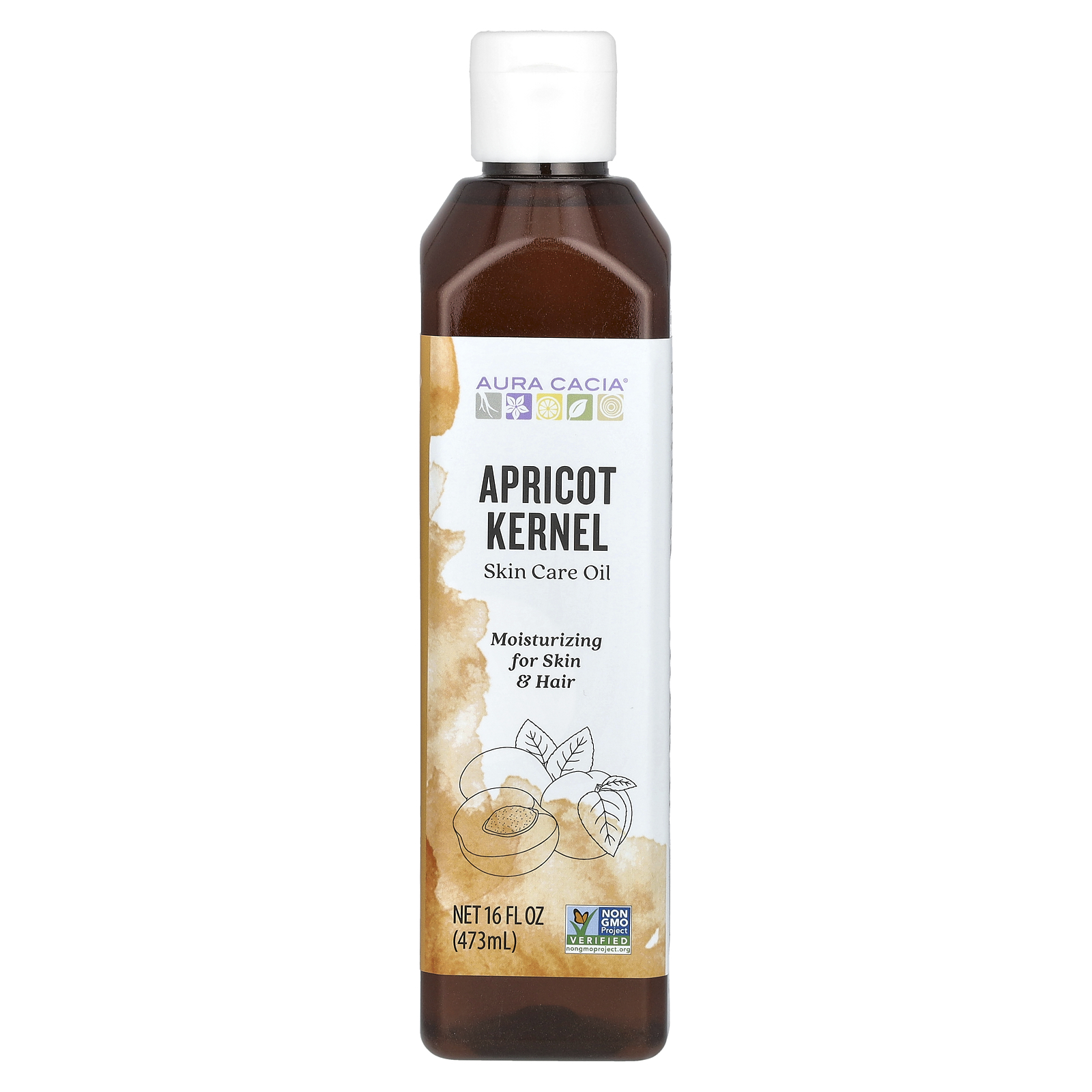 Aura Cacia (아우라 카시아), 스킨 케어 오일, 살구씨, 473ml(16fl oz)