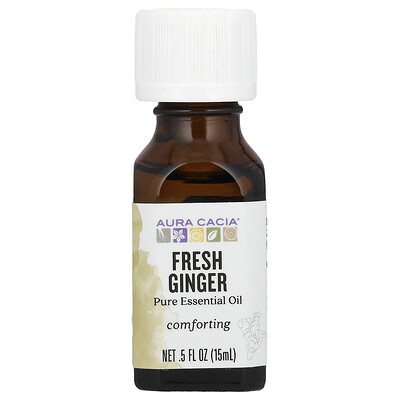 Aura Cacia, Aceite esencial 100 % puro, jengibre fresco, .5 fl oz (15 ml)