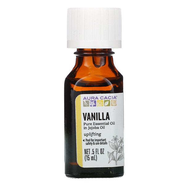 Aura Cacia‏, שמן אתרי טהור, וניל, 15 מ"ל (0.5 אונקיות נוזל)
