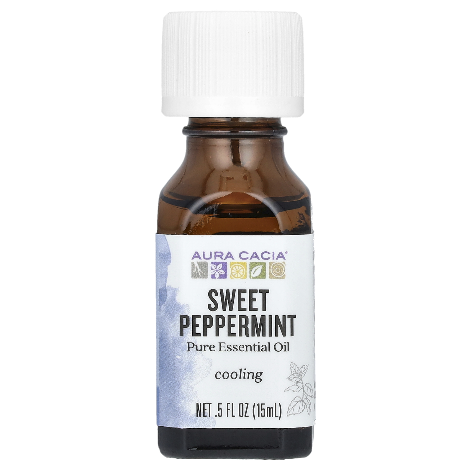 Aura Cacia (아우라 카시아), 퓨어 에센셜 오일, 스위트 페퍼민트, 15ml(0.5fl oz) (판매가 중단된 상품)
