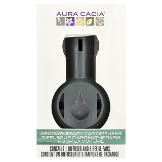 Aura Cacia, Diffuser Mobil Aromaterapi, 1 Diffuser, 5 Bantalan Isi Ulang