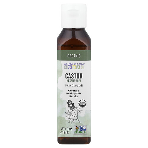Aura Cacia, Organic Skin Care Oil, Castor, 4 fl oz (118 ml)