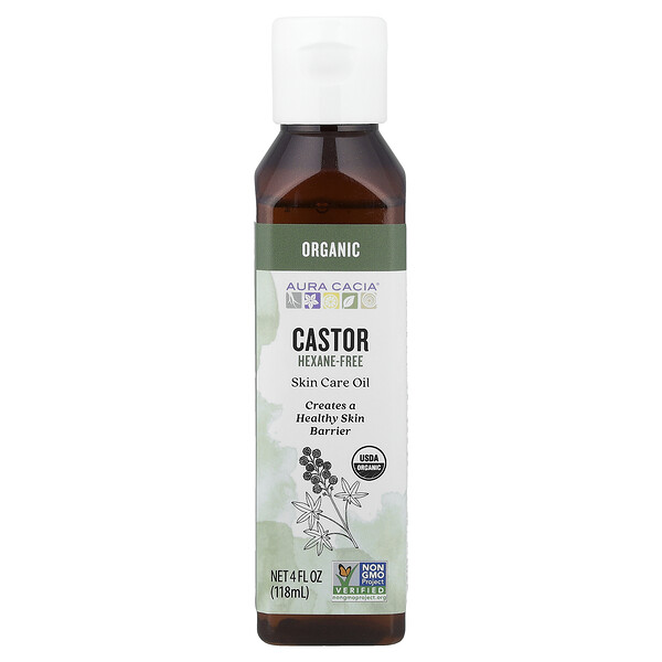 Aura Cacia Organic Skin Care Oil, Castor, 4 fl oz (118 ml)