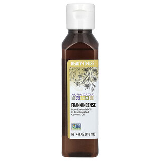 Aura Cacia, Huile essentielle pure sous forme d'huile de noix de coco fractionnée, Encens, 118 ml