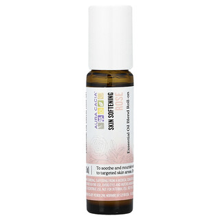 Aura Cacia, Eterisk oljeblanding, hudmykgjørende roll-on, rose, 9,2 ml
