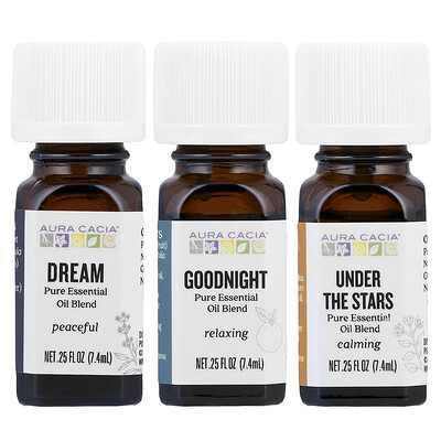 Photos - Bath Salt / Bubble Bath Aura Cacia, Bedtime Kit, Pure Essential Oil Blends, 3 Bottles, 0.25 fl oz Each AUR-99122 (7.4 ml)
