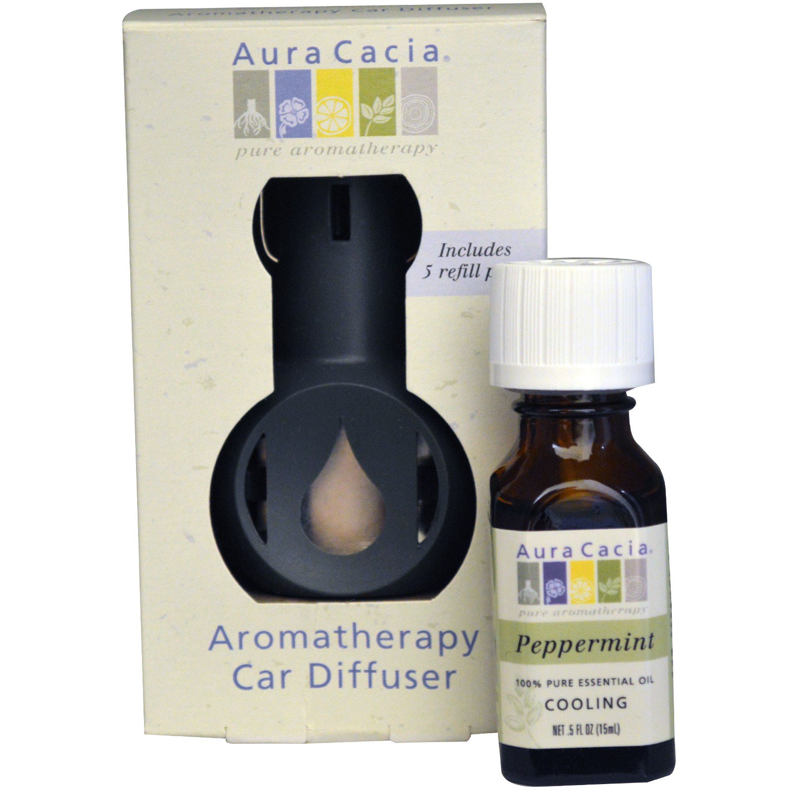 Aura Cacia, Aromatherapy Car Diffuser, Commuter Pack, Peppermint iHerb