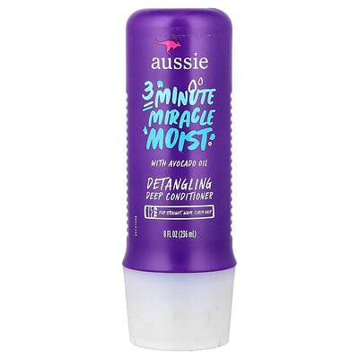Aussie 3 Minute Miracle Moist Detangling Deep Conditioner For Straight Wavy Curly Hair 8 fl oz 236 ml Aussie 3 Minute Miracle Moist Detangling Deep Conditioner For Straight Wavy Curly Hair 8 fl oz 236 ml