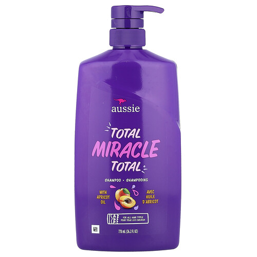 Aussie Total Miracle, Shampoo With Apricot Oil, For All Hair Types, 26.2 fl oz (778 ml)