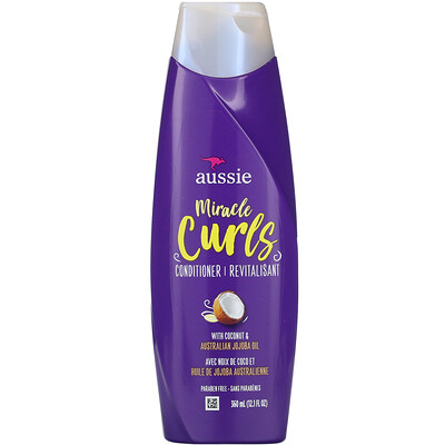 Aussie Miracle Curls, кондиционер, кокосовое масло и масло австралийского жожоба, 360 мл (12,1 жидк. унции)