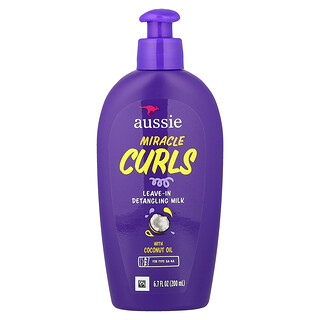 اوسي‏, Miracle Curls ، حليب يترك على الشعر لفك التشابك مع زيت جوز الهند ، للنوع 3A-4A ، 6.7 أونصة سائلة (200 مل)