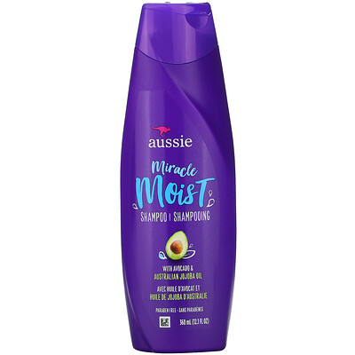 Aussie Miracle Moist, шампунь для сухих волос с авокадо и австралийским маслом жожоба, 360 мл (12,1 жид. унции)