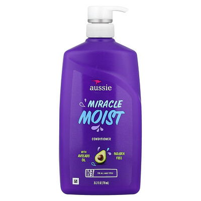 Aussie , Miracle Moist, Conditioner With Avocado Oil, For All Hair Types 26.2 Fl Oz (778 Ml)
