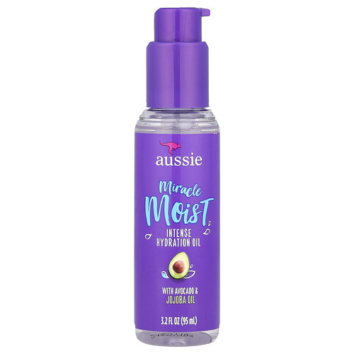 Aussie Miracle Moist, Intense Hydration Oil with Avocado & Jojoba Oil, 3.2 fl oz (95 ml)