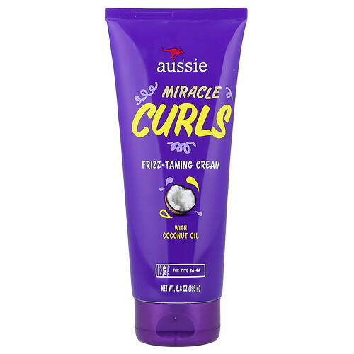 Aussie Miracle Curls, Frizz-Taming Cream with Coconut Oil, 6.8 oz (193 g)