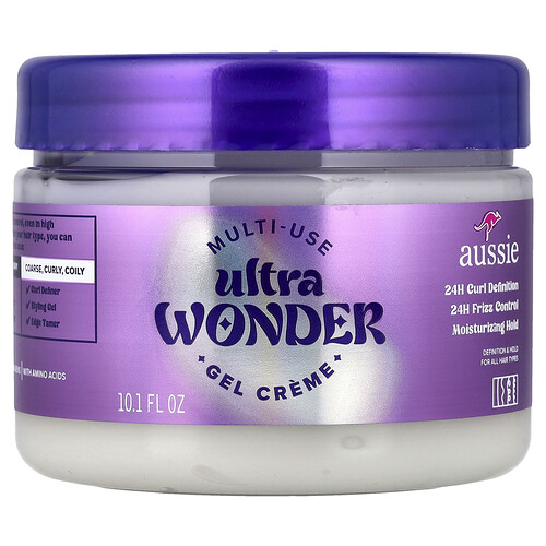 Aussie Multi-Use Ultra Wonder Gel Creme, For All Hair Types, 10.1 fl oz