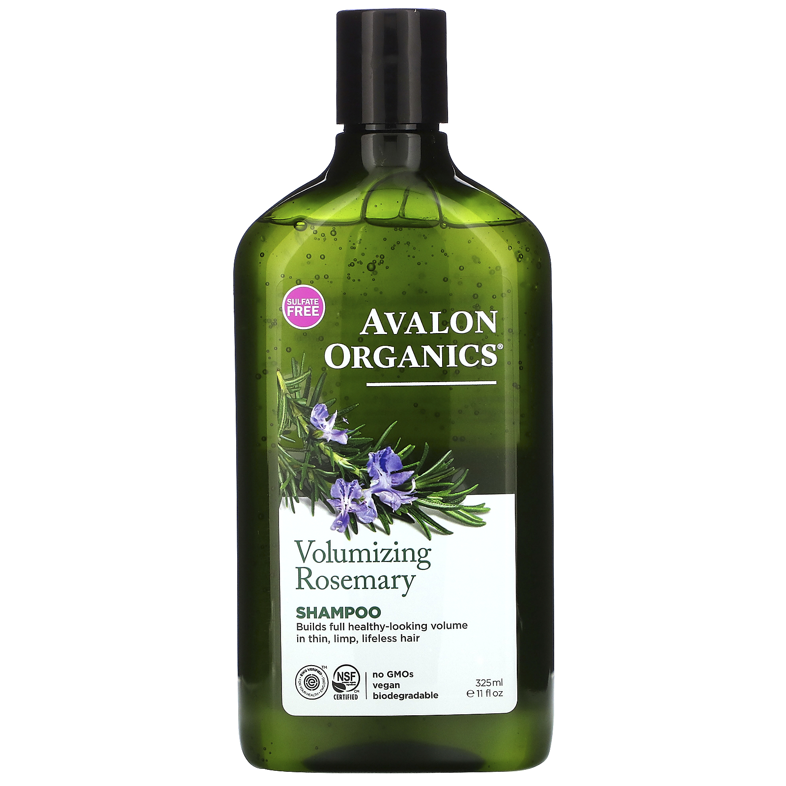 hans Frosset åbenbaring Avalon Organics, Shampoo, Volumizing, Rosemary, 11 fl oz (325 ml)