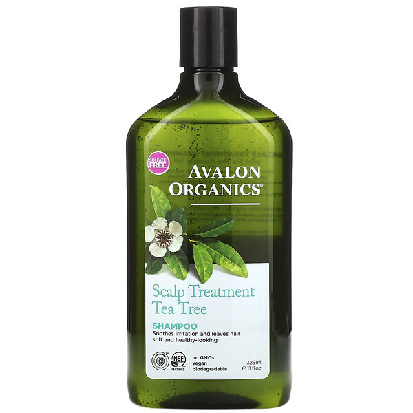 Avalon Organics‏, שמפו, לטיפול בקרקפת, עץ התה, 325 מ"ל (11 אונקיות נוזל)
