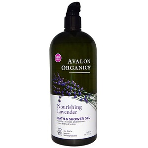 Avalon Organics, Гель для ванной и душа, "Питательная лаванда", 32 жидк. унции (946 мл)