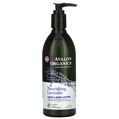 Avalon Organics Hand & Body Lotion, Nourishing Lavender, 12 oz (340 g)