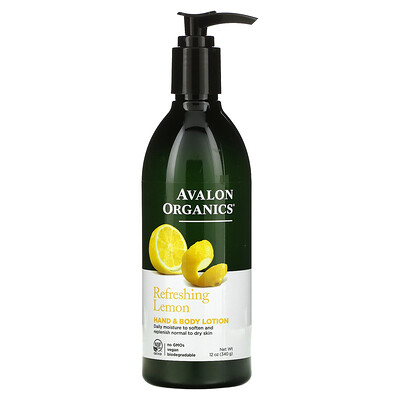Avalon Organics Лосьон для рук и тела, освежающий лимон, 340 г (12 унций)