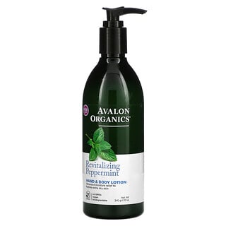 Avalon Organics, Loção para Mãos e Corpo, Menta, 12 oz (340 ml)