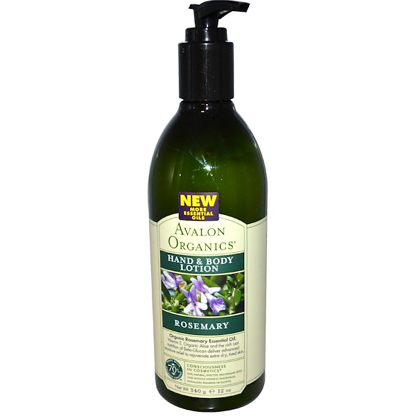 Avalon Organics, Hand & Body Lotion, Rosemary, 12 oz (340 ml)
