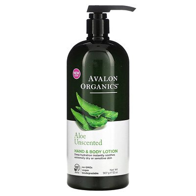 Avalon Organics лосьон для рук и тела с алоэ без запаха, 907г (32унции)