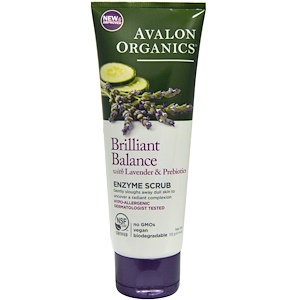 Avalon Organics, Brilliant Balance с лавандой и пребиотиками, энзимный скраб, 4 унции (113 г)