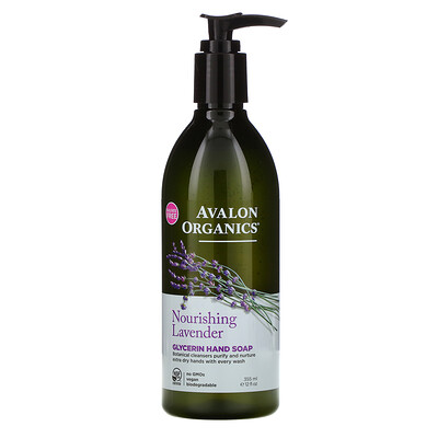 Купить Avalon Organics Глицериновое мыло для рук, питательная лаванда, 355 мл (12 жидких унций)