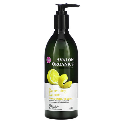 Avalon Organics Мыло для рук с глицерином, лимон, 355 мл (12 жидк. унций)