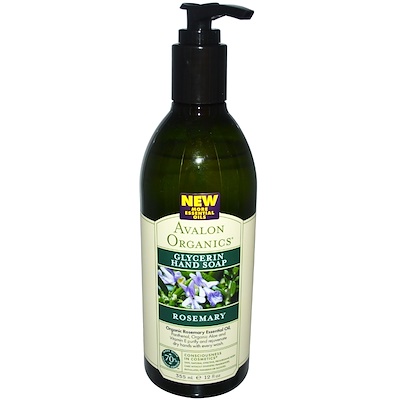 Avalon Organics 迷迭香甘油肥皂, 12 fl oz (355 ml)
