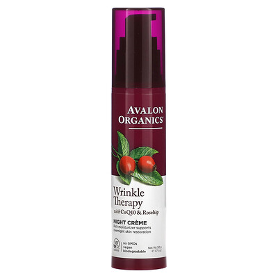 Avalon Organics CoQ10 Repair, ночной крем против морщин, 1,75 унции (50 г)