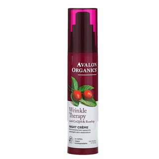 Avalon Organics, Wrinkle Therapy, With CoQ10 & Rosehip, Night Creme, 1.75 oz (50 g)
