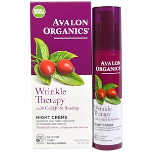 Avalon Organics, CoQ10 Repair, ночной крем против морщин, 1,75 унции (50 г)