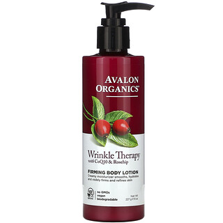 Avalon Organics, Terapia para las arrugas con CoQ10 & rosa mosqueta, loción reafirmante para el cuerpo, 8 oz (227 g)