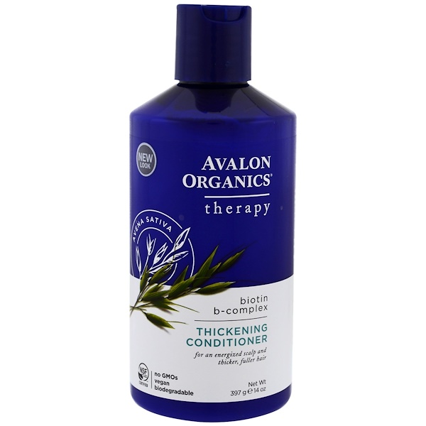 Avalon Organics, Кондиционер для густоты волос, терапия с комплексом биотина B, 397 г