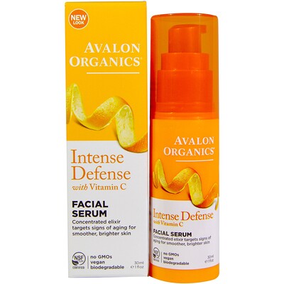 Купить Avalon Organics Intense Defense, сыворотка для лица с витамином С, 30 мл (1 жидкая унция)