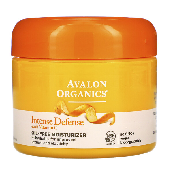 Avalon Organics‏, קרם לחות נטול שומן עם ויטמין C להגנה אינטנסיבית, 57 גרם (2 אונקיות)