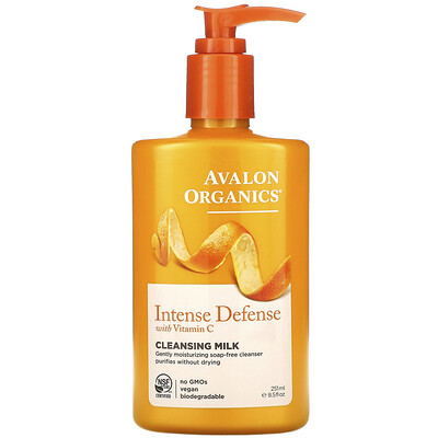 Avalon Organics Intense Defense с витамином С, очищающее молочко, 251 мл (8,5 жидк. унции)