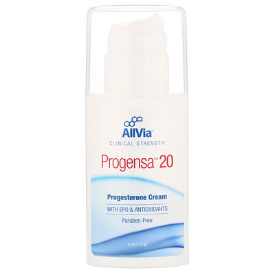 AllVia Progensa 20, крем с прогестероном, 113 г (4 унции)